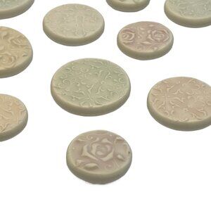 14 Magnets Floral Rose Lace Handmade Polymer Clay Multicolor Muted Pastel